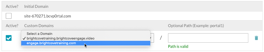 select a domain